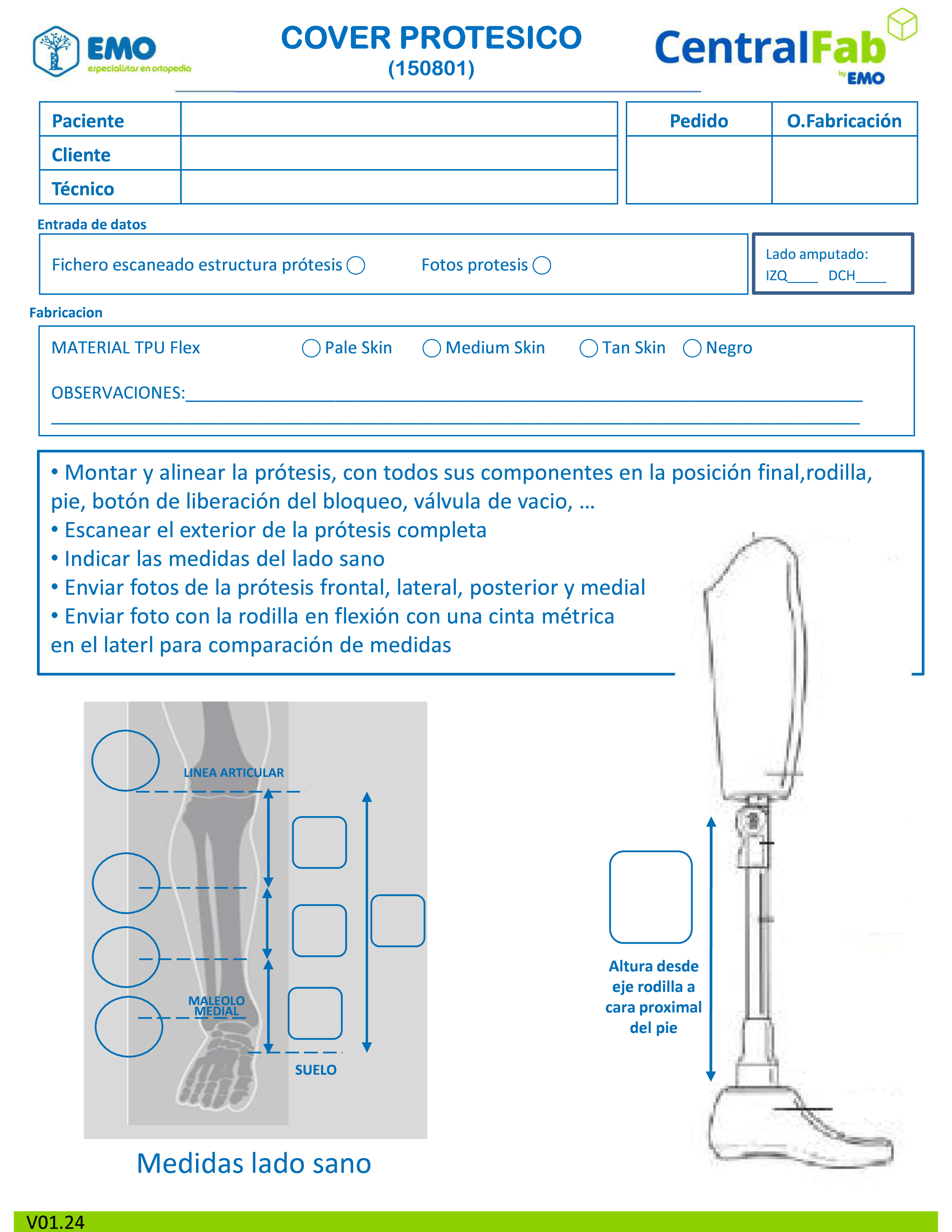 COVER 3D FLEXIBLE PARA PROTESIS FEMORAL